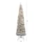 8ft. Pre-Lit Flocked Pencil Artificial Christmas Tree with Clear LED Lights
